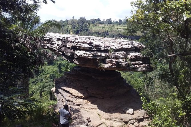 Experience Aburi Botanical Gardens And Boti Water Falls In A Day. - Boti Falls hike: Umbrella Rock, Ancient Curves, and the three-headed palm