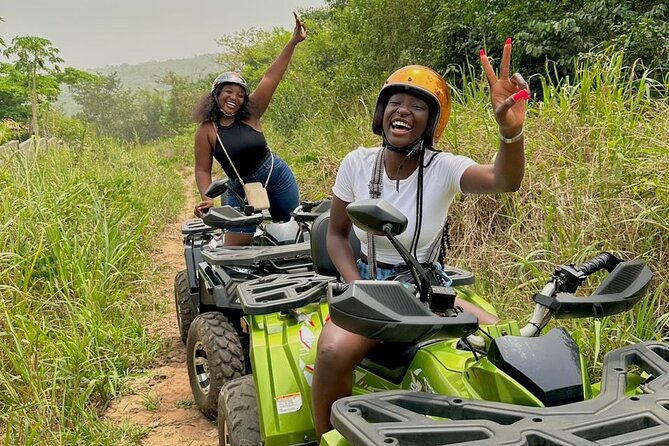 Full Day Tour Waterfalls Quad biking and Aburi Botanical Gardens - Asenema Waterfalls: standing under the fall and swimming in the pool